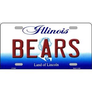 NFL Bears License Plate Tag Metal Chicago Wall Sign  Football White New